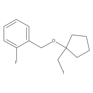 1-Fluoro-2-({[1-(iodomethyl)cyclopentyl]oxy}methyl)benzene结构式