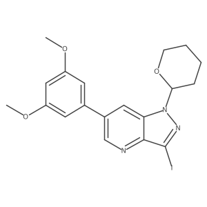 6-(3,5-dimethoxyphenyl)-3-iodo-1-(tetrahydro-2H-pyran-2-yl)-1H-pyrazolo[4,3-b]pyridine Structure