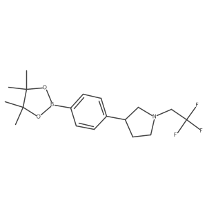 3-[4-(4,4,5,5-Tetramethyl-1,3,2-dioxaborolan-2-yl)phenyl]-1-(2,2,2-trifluoroethyl)pyrrolidine Structure