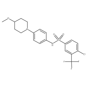 4-chloro-N-(4-(4-methoxypiperidin-1-yl)phenyl)-3-(trifluoromethyl)benzenesulfonamide结构式