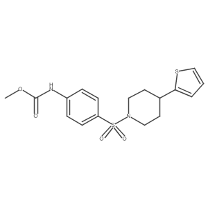Methyl (4-((4-(thiophen-2-yl)piperidin-1-yl)sulfonyl)phenyl)carbamate结构式
