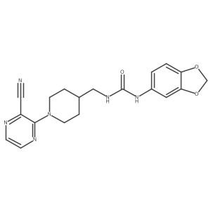 1-(Benzo[d][1,3]dioxol-5-yl)-3-((1-(3-cyanopyrazin-2-yl)piperidin-4-yl)methyl)urea Structure