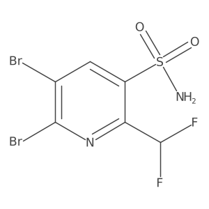 5,6-Dibromo-2-(difluoromethyl)pyridine-3-sulfonamide Structure