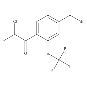 1-(4-(Bromomethyl)-2-(trifluoromethylthio)phenyl)-2-chloropropan-1-one Structure