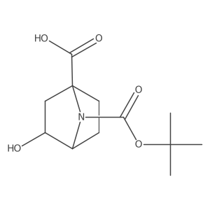 7-(Tert-butoxycarbonyl)-3-hydroxy-7-azabicyclo[2.2.1]heptane-1-carboxylic acid结构式