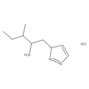 3-methyl-1-(1H-1,2,3-triazol-1-yl)pentan-2-amine hydrochloride结构式
