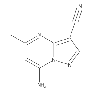 7-Amino-5-methylpyrazolo[1,5-a]pyrimidine-3-carbonitrile结构式
