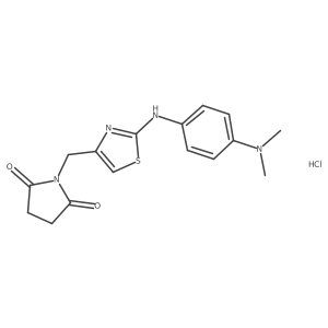 1-((2-((4-(Dimethylamino)phenyl)amino)thiazol-4-yl)methyl)pyrrolidine-2,5-dione hydrochloride Structure