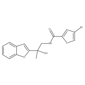 N-(2-(benzofuran-2-yl)-2-hydroxypropyl)-4-bromothiophene-2-carboxamide结构式