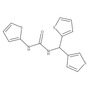 1-(Thiophen-2-yl)-3-(thiophen-2-yl(thiophen-3-yl)methyl)urea结构式