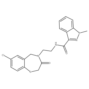 N-(2-(7-chloro-3-oxo-2,3-dihydrobenzo[f][1,4]oxazepin-4(5H)-yl)ethyl)-1-methyl-1H-indazole-3-carboxamide结构式
