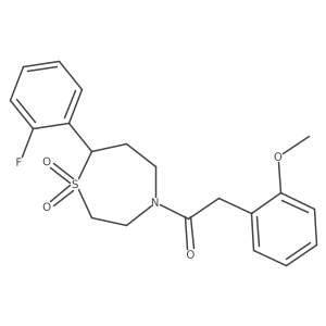 1-(7-(2-Fluorophenyl)-1,1-dioxido-1,4-thiazepan-4-yl)-2-(2-methoxyphenyl)ethanone结构式