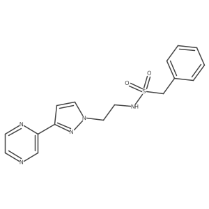 1-phenyl-N-(2-(3-(pyrazin-2-yl)-1H-pyrazol-1-yl)ethyl)methanesulfonamide结构式