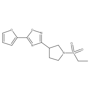 3-(1-(Ethylsulfonyl)pyrrolidin-3-yl)-5-(furan-2-yl)-1,2,4-oxadiazole结构式