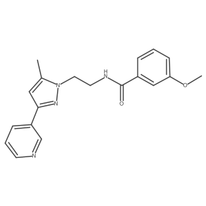 3-methoxy-N-(2-(5-methyl-3-(pyridin-3-yl)-1H-pyrazol-1-yl)ethyl)benzamide结构式