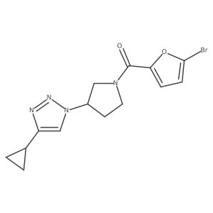 (5-bromofuran-2-yl)(3-(4-cyclopropyl-1H-1,2,3-triazol-1-yl)pyrrolidin-1-yl)methanone结构式