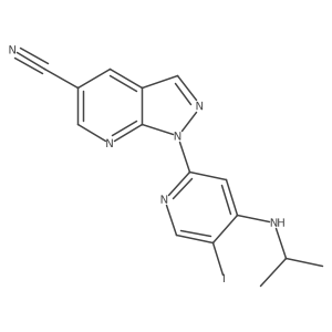 1-(5-Iodo-4-(isopropylamino)pyridin-2-yl)-1H-pyrazolo[3,4-b]pyridine-5-carbonitrile Structure