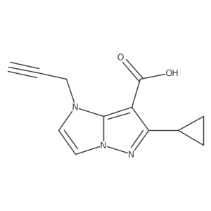 6-cyclopropyl-1-prop-2-ynyl-imidazo[1,2-b]pyrazole-7-carboxylic acid结构式