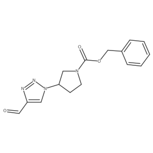 benzyl (R)-3-(4-formyl-1H-1,2,3-triazol-1-yl)pyrrolidine-1-carboxylate结构式
