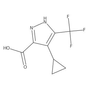 4-cyclopropyl-3-(trifluoromethyl)-1H-pyrazole-5-carboxylic acid结构式