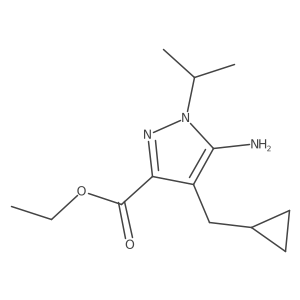 ethyl 5-amino-4-(cyclopropylmethyl)-1-(propan-2-yl)-1H-pyrazole-3-carboxylate Structure