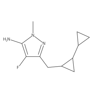 rac-3-{[(1R,2R)-2-cyclopropylcyclopropyl]methyl}-4-fluoro-1-methyl-1H-pyrazol-5-amine结构式
