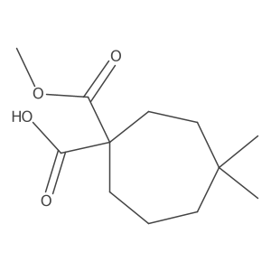 1-(Methoxycarbonyl)-4,4-dimethylcycloheptane-1-carboxylic acid Structure