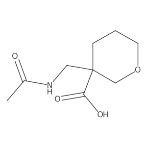 3-(Acetamidomethyl)oxane-3-carboxylic acid结构式