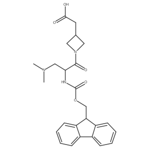 2-{1-[(2S)-3-(dimethylamino)-2-({[(9H-fluoren-9-yl)methoxy]carbonyl}amino)propanoyl]azetidin-3-yl}acetic acid结构式