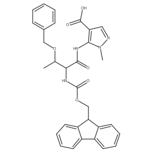 5-[(2R,3S)-3-(benzyloxy)-2-({[(9H-fluoren-9-yl)methoxy]carbonyl}amino)butanamido]-1-methyl-1H-pyrazole-4-carboxylic acid Structure