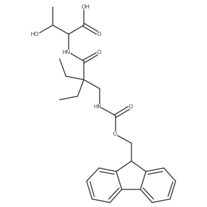 (2S,3R)-2-{2-ethyl-2-[({[(9H-fluoren-9-yl)methoxy]carbonyl}amino)methyl]butanamido}-3-hydroxybutanoic acid Structure