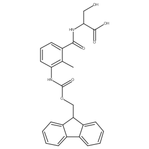 (2R)-2-{[3-({[(9H-fluoren-9-yl)methoxy]carbonyl}amino)-2-methylphenyl]formamido}-3-hydroxypropanoic acid Structure