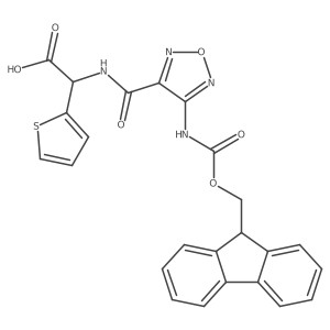 2-{[4-({[(9H-fluoren-9-yl)methoxy]carbonyl}amino)-1,2,5-oxadiazol-3-yl]formamido}-2-(thiophen-2-yl)acetic acid结构式