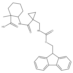 2-{1-[({[(9H-fluoren-9-yl)methoxy]carbonyl}amino)methyl]cyclopropaneamido}-1-methylcyclohexane-1-carboxylic acid结构式