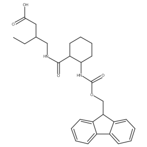 3-({[2-({[(9H-fluoren-9-yl)methoxy]carbonyl}amino)cyclohexyl]formamido}methyl)pentanoic acid结构式