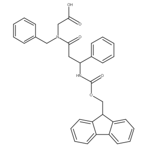 2-[N-benzyl-3-({[(9H-fluoren-9-yl)methoxy]carbonyl}amino)-3-phenylpropanamido]acetic acid Structure
