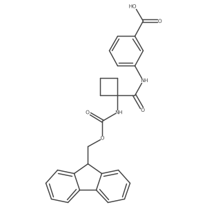 3-[1-({[(9H-fluoren-9-yl)methoxy]carbonyl}amino)cyclobutaneamido]benzoic acid Structure
