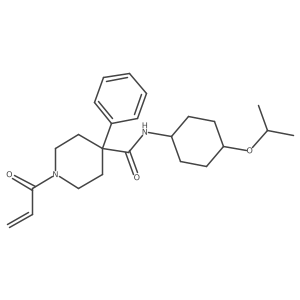 4-phenyl-1-(prop-2-enoyl)-N-[4-(propan-2-yloxy)cyclohexyl]piperidine-4-carboxamide结构式