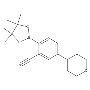 2-Cyano-4-(oxan-4-yl)phenylboronic acid pinacol ester结构式
