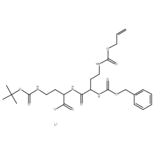 Lithium (S)-2-((S)-4-(((allyloxy)carbonyl)amino)-2-(((benzyloxy)carbonyl)amino)butanamido)-4-((tert-butoxycarbonyl)amino)butanoate结构式