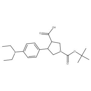 rac-(3R,4S)-1-[(tert-butoxy)carbonyl]-4-[4-(diethylamino)phenyl]pyrrolidine-3-carboxylic acid Structure