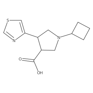 1-Cyclobutyl-4-(1,3-thiazol-4-yl)pyrrolidine-3-carboxylic acid结构式