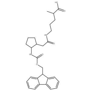 rac-5-{2-[(1R,2S)-2-({[(9H-fluoren-9-yl)methoxy]carbonyl}amino)cyclopentyl]acetamido}-2-methylpentanoic acid Structure