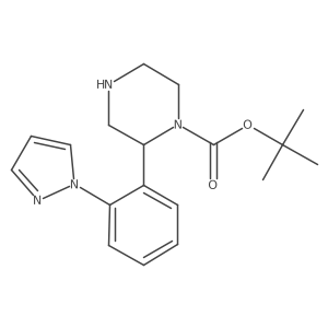 tert-butyl 2-[2-(1H-pyrazol-1-yl)phenyl]piperazine-1-carboxylate结构式
