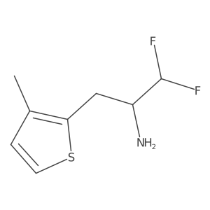 1,1-Difluoro-3-(3-methylthiophen-2-yl)propan-2-amine结构式