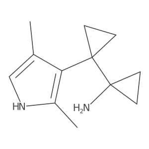 1-[1-(2,4-dimethyl-1H-pyrrol-3-yl)cyclopropyl]cyclopropan-1-amine结构式