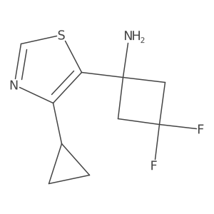1-(4-Cyclopropyl-1,3-thiazol-5-yl)-3,3-difluorocyclobutan-1-amine结构式
