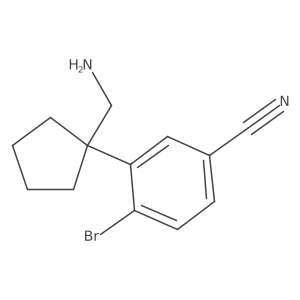 3-[1-(Aminomethyl)cyclopentyl]-4-bromobenzonitrile Structure