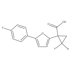 2,2-Difluoro-1-[5-(4-fluorophenyl)furan-2-yl]cyclopropane-1-carboxylic acid结构式