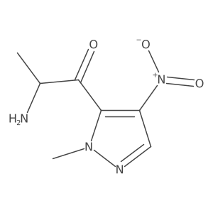 2-amino-1-(1-methyl-4-nitro-1H-pyrazol-5-yl)propan-1-one结构式
